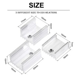 XUGERIP 30PCS TO-220 Heatsink Kit- Aluminum Heat Sinks(3 Sizes) for LM7805, LM317, IRF, TDA Power Transistors & Voltage Regulators