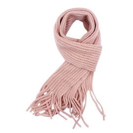 RARITYUS Kids Knitted Tassel Scarf Fashion Solid Color Toddler Soft Warm Scarves Neck Warmer Winter for Girls Womens