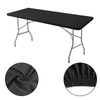 KRISMYA 6 Pack Fitted Tablecloth for 6 Foot Tables, Black