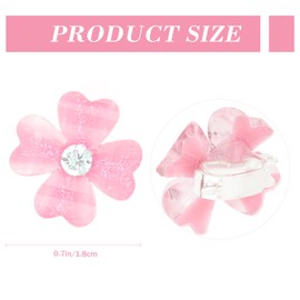 Padorul 20pcs Small Hair Clips Non-Slip for Women, Mini Multi-color Four-leaf Clover Flower Plastic Hairpins Accessories for Daily Use