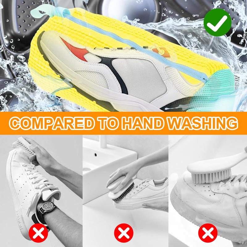 SupRovare 2 Piece Shoe Wash Bag Set, Protective Mesh Shoe
