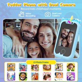 Ashfly Kids Smart Phones are Suitable as Gifts and Toys for Girls Aged 3 4 5 6 7 8 Years Old - The Unicorn Kids Phone Toy with Dual Cameras is Perfect for Christmas Birthday Gifts Toys for Girls