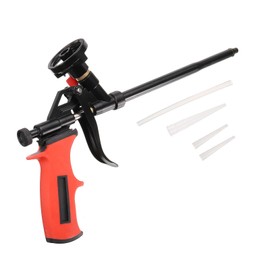 HARFINGTON Spray Foam Gun PU Expanding Caulking Gun Foam Insulation Gun with 2pcs Caulking Gun Nozzles for Window and Door, Black & Red