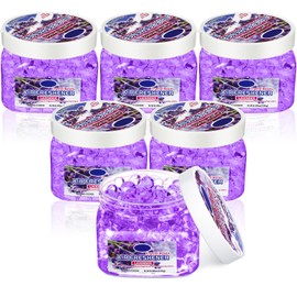 Dansib 6 Pcs Air Freshener Gel Beads Bulk Odor Eliminator Beads Odor Removing Gel for Home, Bathrooms, Cars, Boats, RVs, Pet Areas, Room, Toilet 8 oz (Purple Lavender)