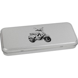 Azeeda 'Moped Side View' Metal Hinged Stationery Tin/Storage Box (TT00242884)