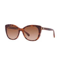 Coach HC8365U Universal Fit Sunglasses, Tortoise/Transparent Pink/Brown Pink Gradient, 55 mm