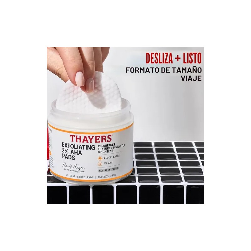 Thayers Almohadillas Tóner Exfoliante Aha Al 2%, Glicólico