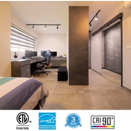 LEONLITE 8.5W Home Series LED Track Lighting Heads, CRI90 H Track Lighting, Dimmable Track Light Heads, ETL & ES Listed, 38° H Track Lighting Heads, 2700K Soft White, Matte Black, Pack of 4