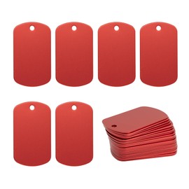 Aluminum Rectangle Blank Tags Stamping Blanks Engraving Blanks 25 Pack (Red)