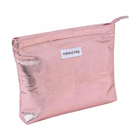 Glossy PU Leather Makeup Pouch, Women's Mini Bag, Stylish, Cosmetic Pouch, Portable, Storage Bag, Convenient to Carry, Waterproof, Small Items, Lightweight, Waterproof, Business Trips, Travel, Pink