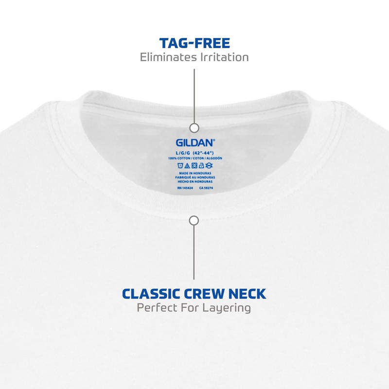 Gildan Gildan Men's Crew T-Shirts, Multipack, Style G1100, White (12-Pack),