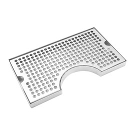 Barworks Kegerator Beer Drip Trays, Stainless Steel Keg Drip Tray with Non-Slip Rubber Pad, Premium Metal Beer Tower Drip Pan for Home Bar Mini Fridge Without Drain