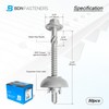 BDN FASTENERS Polycarbonate Skylight Screws #12×2-3/8"(12-14x60mm), Hex Flange Head, Self-Drilling
