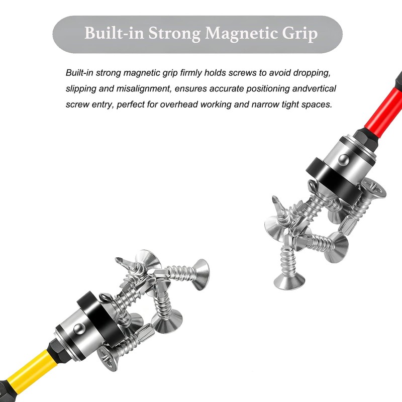 ENETECK Magnetic Drywall Screw Setter Bits 6 Pack Adjustable Depth