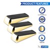 XFORT 3 Pack Door Wedge Polished Brass Door Stop Non-Slip