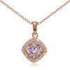 Plata de Ley Chapados en oro rosa imitación Gemstone 7