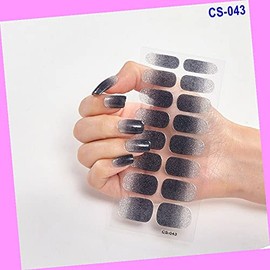 16pcs Glitter Pure Color Full Nail Wraps Nail Polish Art Sticker Cs043 for Nails Design Nail Art Stickers Decals Supplies Manicure Tips Sticker Colorful for Nail Decorations