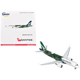 DCD Die-Cast Airbus A220-300 Commercial Aircraft Toy QantasLink Minyma Kutjara Tjukurpa Livery (N531PA) White Green Graphics