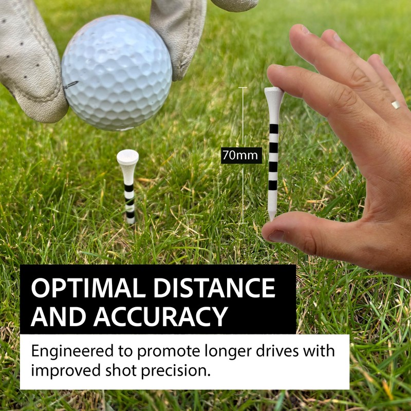 Kaizen Golf Tees Bamboo - Durable, Biodegradable Wooden Golf Tees