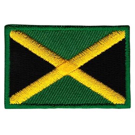 Jamaica Flag Small Iron-On or Sew On Iron-On Patch for Clothes Embroidered Iron-On Patch Applique Patch Size 4.5 x 3.0 cm