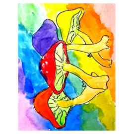 5x7 Cartoon print, Sebastian Vale, double sided two gags in one, pigs shrooms