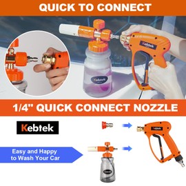 Short Pressure Washer Gun with Swivel 5200 PSI，Power Washer Gun Compatible with Foam Cannon - Car Wash Foam Gun-1/4 Quick Connector, with Nozzle Tips (MRP-003-Spray Gun-B)