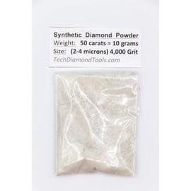TechDiamondTools Diamond Powder for Polishing Glass Quartz Marble Rock Jewelry Stone Windshield Travertine Gemstone 4,000 Grit – 2-4 Microns - 50 Carats = 10 Grams USA Made Scratch Remover