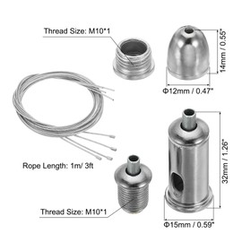 PATIKIL Ceiling Hanging Wire Cable Kit, 4 Set Lights Panel Steel Hanging Chains Adjustable Rope Clamp for Ceiling LED Pendant Light Aquarium Lights