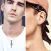 INFINIONLY Men's Stainless Steel Arrows Necklace Earrings Jewellery Sets Fashion