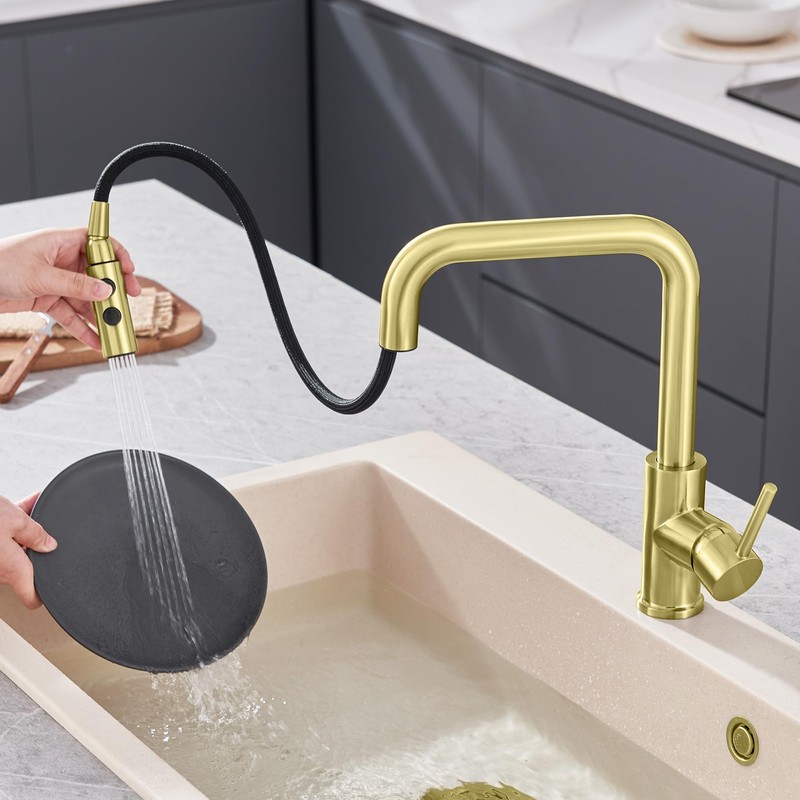 TIORIY Kitchen Faucet Head Replacement Metal, Pull Down Spray Head
