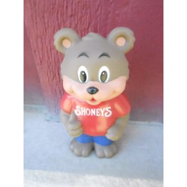 Vintage Piggy Bank - 8" Shoneys advertising BEAR (S21C)
