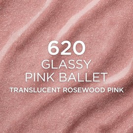 L'Oréal Paris True Match Lumi Le Glass Highlighter Stick, Iluminador reflectante, translúcido, brillante para cara y cuerpo, 620 Pink Ballet, 0.17 Oz
