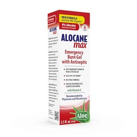 Gel Alocane de emergencia para quemaduras, máximo alivio, 2,5 onzas líquidas.