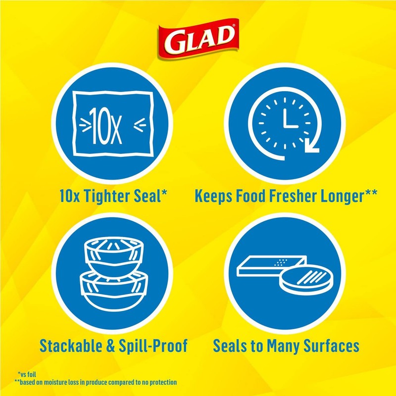 Glad Press'N Seal Multi Purpose Sealing Wrap - Leakproof, Airthight