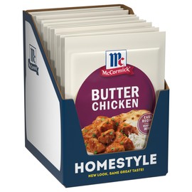 McCormick Seasoning Mix, Butter Chicken, For Aromatic Indian Butter Chicken That’s Ready in 30 Minutes, 0.87 oz (Pack of 12)