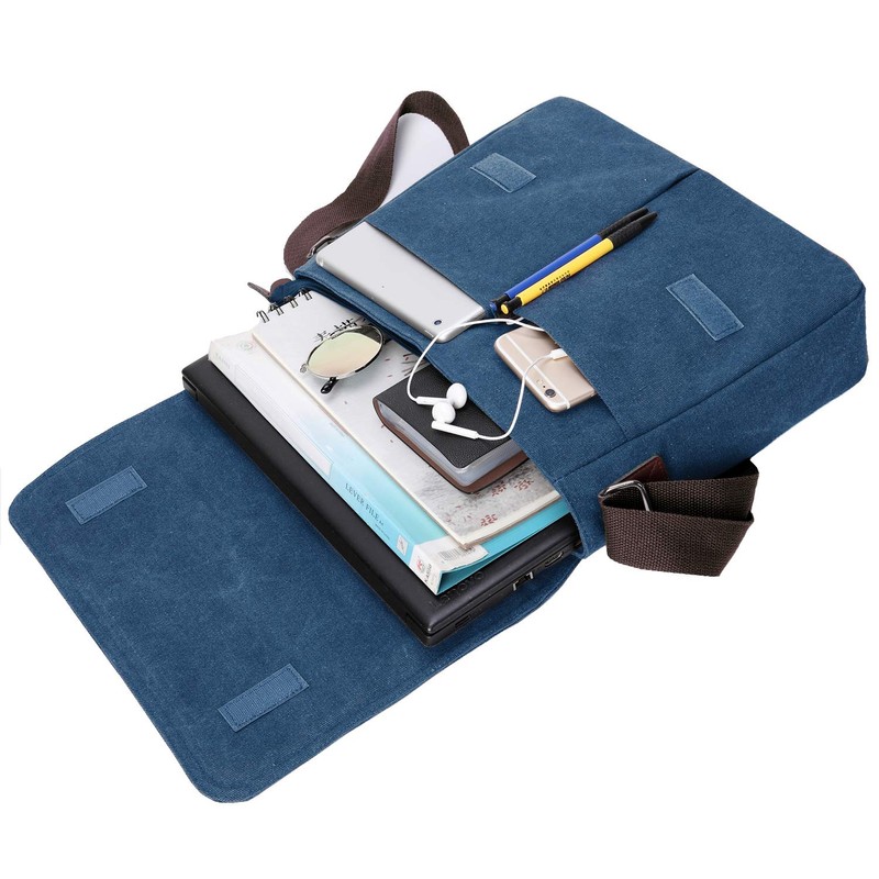 Bolsa de mensajero de lona clásico para hombres y mujeres,