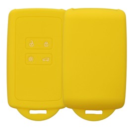 kwmobile Key Cover for Renault 4-Button Smartkey Car Key (Keyless Go Only) Case – Car Key Case Made of Silicone – Key Protection Case in Bright Yellow