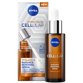 NIVEA Cellular Expert Filler Vitamin C Radiance Renewing Serum (30ml), Anti-Ageing Vitamin C Serum to Smooth Fine Lines and Wrinkles, Face Serum that Protects Against Sun Damage and Pollution