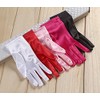 Silver Satin Gloves Wrist Length For Ladies (Silver)