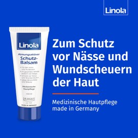 Linola Protective Balm 100 ml, Cream for Protection Against Chafing and Wounds for the Intimate Area, Groin Area and Bottom Wrinkles, Breathable Protective Film for Irritated and Dry Skin
