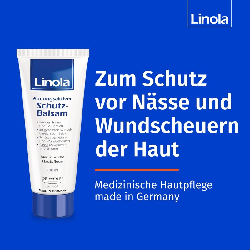 Linola Protective Balm 100 ml, Cream for Protection Against Chafing