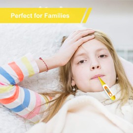 Easy@Home Digital Oral Thermometer for Adults Baby Infant Thermometer,Medical Thermometer,Basal Body Temperature Thermometer for Rectal Mouth Underarm with Fever Alarm EMT-021-Yellow