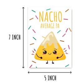 VKNDesigns Nacho Average Pa - Happy Birthday Card For Pa - Funny Pa Day Card - Greetings Card For Pa - Cute Card For Pa, White
