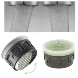Directional Flow 1.2 GPM - 2.2 PCA Water-Saving Adjustable Stream Tip Faucet Aerator 30 120 05 Perlator (Green 1.5 GPM, Insert Only)