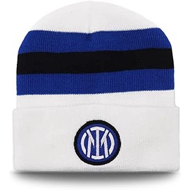 Inter Unisex With Flap New Logo, Different Colors Football Cap, White Striped Black/Blue, One Size UK