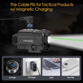 DEFENTAC USB Magnetic Charging Cable Compatible with Tactical Products w/Magnetic Charging