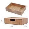 Mobilevision Bamboo Drawer, Stackable Storage Solution for office products pens,