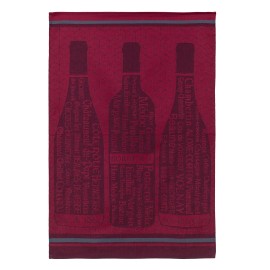 Coucke French Cotton Jacquard Towel, Bouteilles De Vin Bordeaux Red Wine Bottle
