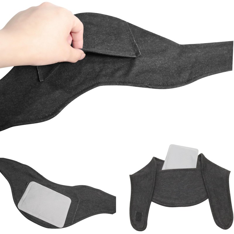 Dark Gray Neck Supporter with Cairo Pocket, Cold Protection, Neck