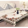 MULBESS Cutwork Round Table Cloth Floral Embroidered Lace Tablecloth Wrinkle